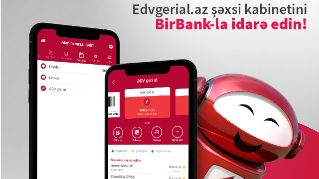 BirBank mobil tətbiqi vasitəsilə şəxsi kabinetinizi idarə edin! 